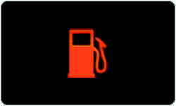 Low fuel in tank warning light